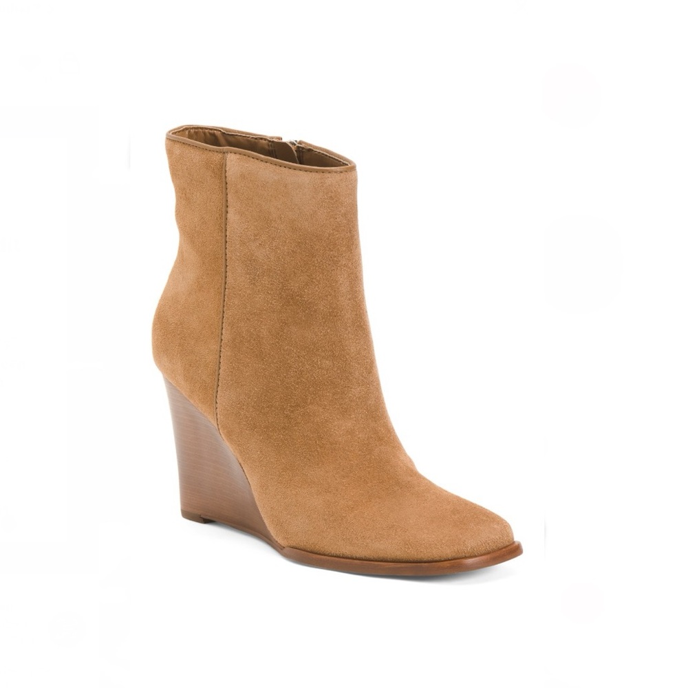 Dolce Vita Susanne Wedge Booties Chestnut Brown Suede Women’s Size 9